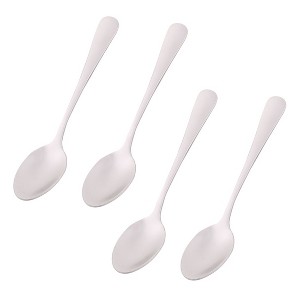 Unique Bargains Kitchen Stainless Steel Coffee Tea Spoon Silver Tone 12'' Length 4 Pcs - 1 of 3