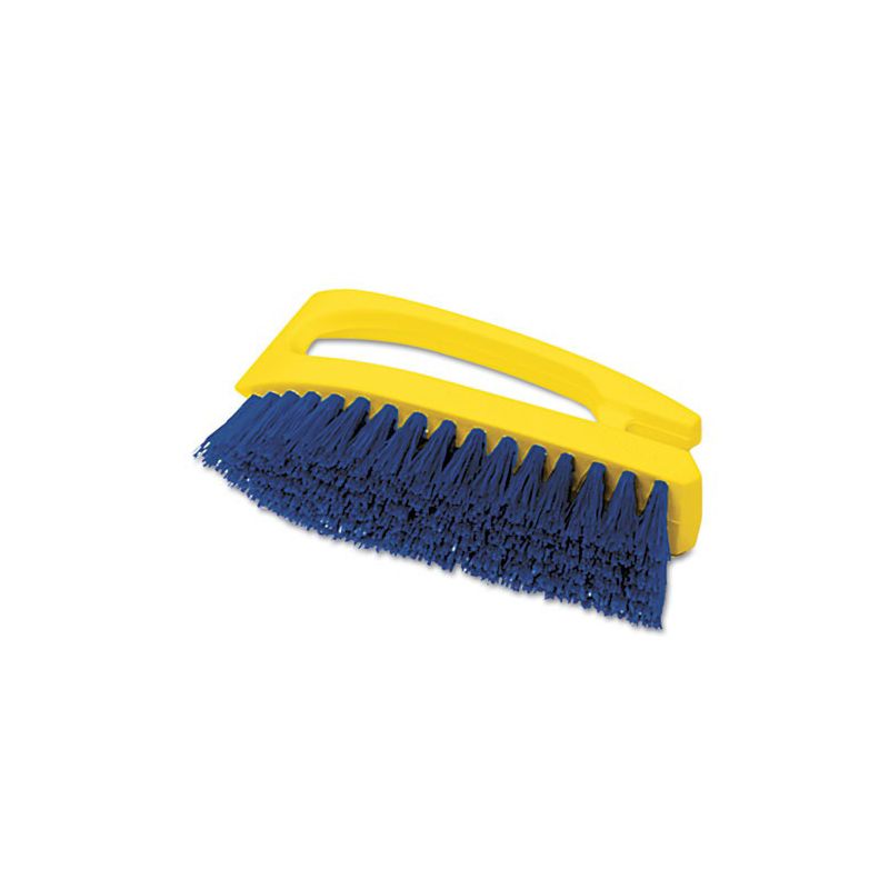 Rubbermaid Commercial FG648200COBLT Long Handle 6 in. Scrub Brush - Yellow/Blue, 1 of 5