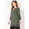Catherines Women's Plus Size Suprema Studio Lattice Trim Tunic - 4 of 4
