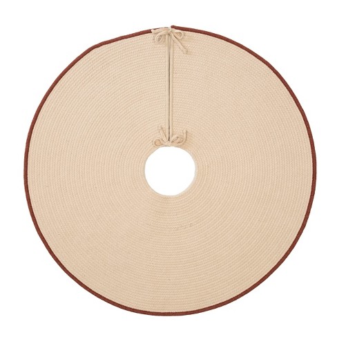 Colonial Mills Cozy Wool Trimmed Holiday Tree Skirt - Natural 50” X 50 ...