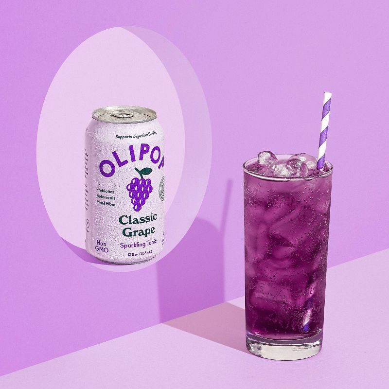 OLIPOP Classic Grape Prebiotic Soda - 12 fl oz, 4 of 16