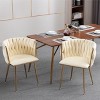 Sapphtopaz Modern Set of 2 Dining Chairs Velvet Upholstered Bar Chair with Metal Legs Kitchen Chair with low Back Chairs for Kitchen, Bedroom - 4 of 4