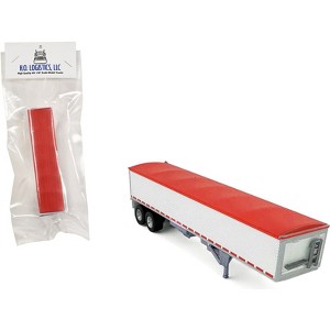 Covered Grain Trailer White with Red Tarp 1/87 (HO) Scale Plastic Model Car by HO Logistics - 1 of 4
