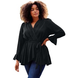 Avenue Wrap Peplum Top - 1 of 2