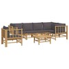vidaXL Garden Lounge Set Dark Grey, Natural Bamboo Bamboo Medium Durable - 3 of 4