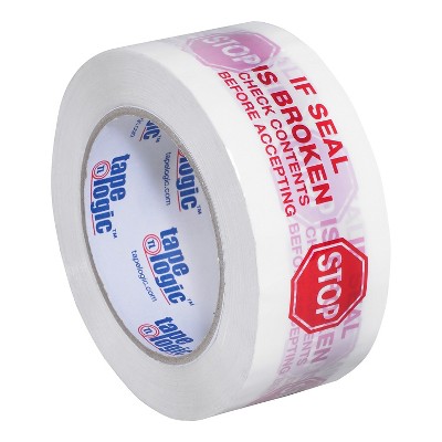 Tape Logic Pre-Printed Carton Sealing Tape "Stop If Seal Is Broken..." 2.2 Mil 2 T901P01