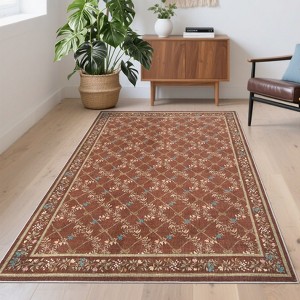 Modern Area Rugs Diamond Floor Mats with Non-Slip Backing - 1 of 4
