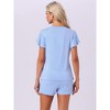 INSPIRE CHIC Women's Soild Flounce Short Sleeve Top and Shorts with Pockets Pajama Set - 4 of 4