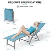 Crestlive Products Outdoor Aluminum Folding Recliner Adjustable Chaise Lounge (Set of 2) - 3 of 4