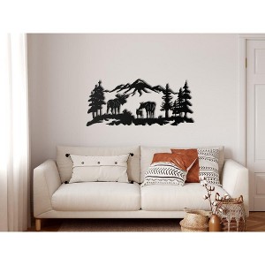 Sussexhome Mooses Metal Wall Decor for Home and Outside - Wall-Mounted Geometric Wall Art Decor - Drop Shadow 3D Effect Wall Decoration - 1 of 3
