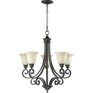 Quorum Lighting Bryant 5-Light Chandelier, 28 Width, 30 Height, Oiled Bronze Finish - 1 of 1