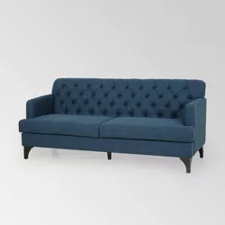 Postwick Contemporary Tufted Sofa Navy Blue - Christopher Knight Home