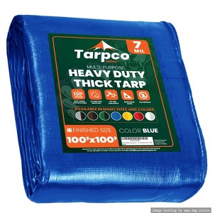 Tarpco Safety Heavy Duty 7 Mil Tarp Cover, UV Resistant, Rip Proof for Roof, Camping, Patio, Pool, Boat - 1 of 4