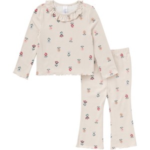 Modern Moments by Gerber Baby and Toddler Girls' 2-Piece Ruffle Collar Top and Flare Pant Set - 1 of 4