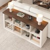 8 Cube Storage Organizer Bookshelf, 3 Tier Farmhouse Horizontal Bookcase, 62 Inch Wood Storage Bookcase for Entryway, Long Low Bookshelves - 4 of 4