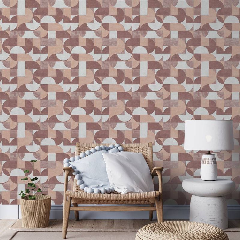 Tempaper &#38; Co. 28 sq ft Composed Shapes Redwood Peel and Stick Wallpaper, 4 of 6