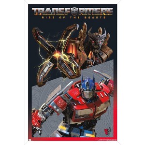 Trends International Transformers: Rise of the Beasts - Optimus Prime vs. Scourge Framed Wall Poster Prints - 1 of 4