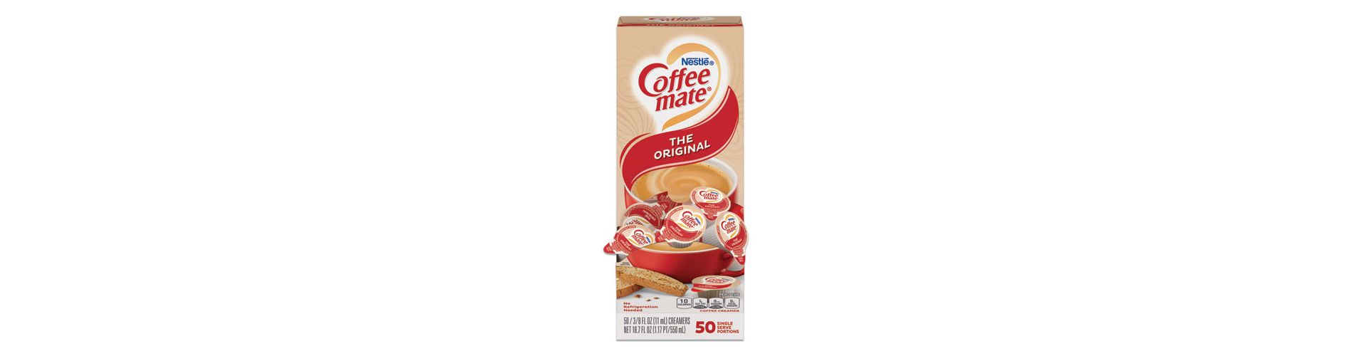 Coffee mate Liquid Coffee Creamer, Original, 0.38 oz Mini Cups, 50/Box