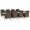vidaXL Patio Dining Set with Cushions Outdoor Furniture Brown Poly Rattan - 98.4" Table Length 8 Piece - 3 of 4