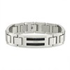 Black Bow Jewelry Men's 14mm Two Tone Stainless Steel & Diamond Link Bracelet, 8.75 Inch - 3 of 4