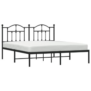 vidaXL Metal Bed Frame, Bed Base with Headboard, Bedstead for Bedroom Living Room - 1 of 4