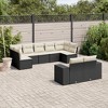 vidaXL 9 Piece Patio Sofa Set with Cushions - Black and Cream Without Table - 2 of 4