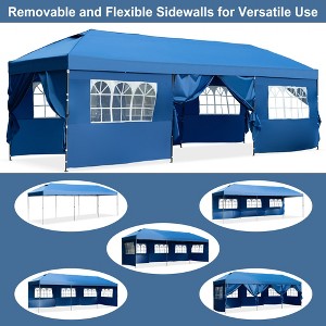 Gulches 10x30 Pop Up Canopy with Sidewalls, Heavy Duty Outdoor Party Tent with Wheeled Bag for Patio, Weddings & Backyard Events (Blue) - 1 of 4