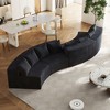 Corduroy curved sectional sofa with 8 pillows,Curved Symmetrical Modular Semi Circular Sofa (four modules) - 3 of 4