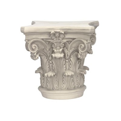 Small White Resin Corinthian Pillar Capital