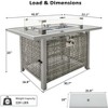 KTMBDW Outdoor Patio Sectional Sofa Couch with 43" Gas Fire Pit Table and Glass Coffee Table for Garden, Poolside, Backyard - 3 of 3