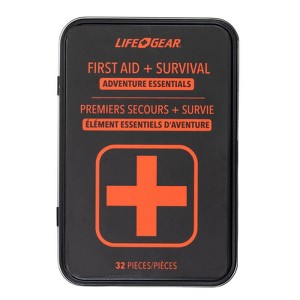 Life+Gear 32pc First Aid Survival Kit in Tin Case: Camping & Emergency Preparedness, Car Emergency Essentials - 1 of 4