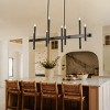 LLHZSY Linear Pendant Chandelier 56 7/10" Wide Modern 8-Lights Candlestick Fixture for Dining Room House Kitchen Island -Black+Gold/Black/Gold - 3 of 4