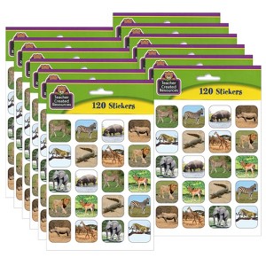 Teacher Created Resources® Safari Animals Stickers, 120 Per Pack, 12 Packs - 1 of 3