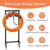 Angel Sar Freestanding Garden Hose Holder with Circular Pattern, Heavy-Duty Metal Hose Stand with 4 Ground Spikes for Outdoor Use, Black - 4 of 4
