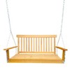 SKRAN Wooden Swing Chair, Front Porch Swing 2-Seater with Armrests, Bench Swing with Hanging Chains for Outdoor Patio Garden Yard or Sunroom - 2 of 4
