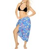 LA LEELA Women's Bikini Beach Wrap Cover up Swimwear Skirt Bathing suit Summer Wraps Sarong Swimsuits for Women One Size Blue, Geometric - 2 of 4