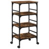 vidaXL Kitchen Trolley Smoked Oak 17.7 in.x13.8 in.x35.2 in. Engineered Wood - 2 of 4