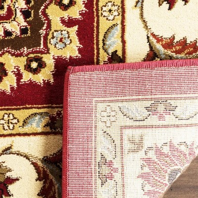 Red and Ivory Rectangular Tufted Synthetic Runner Rug