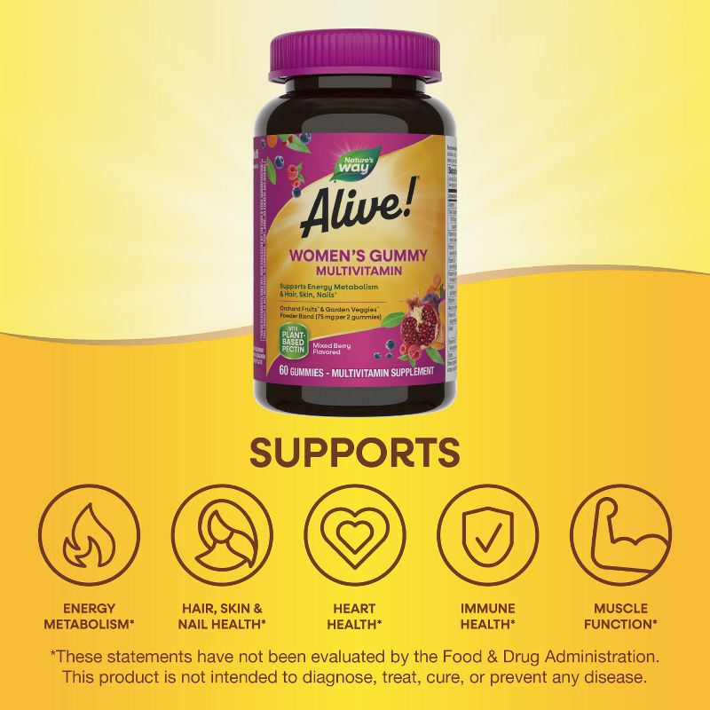 Nature's Way Alive! Women's Gummy Multivitamins - Mixed Berry, 6 of 13