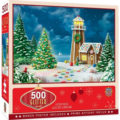 MasterPieces Inc Gingerbread Lighthouse 500 Piece Glitter Jigsaw Puzzle