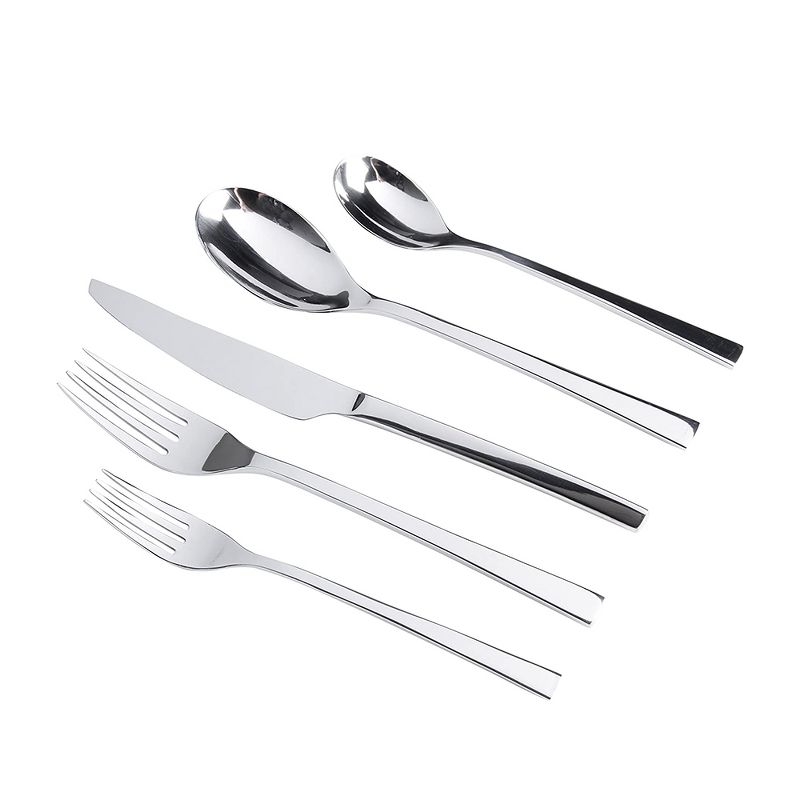 Gibson Elite Sparland Flatware Silverware Utensil Set with Spoons, Forks, and Knives for Kitchen Home Cutlery Use, Forged Stainless Steel (20 Piece), 2 of 5