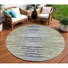 Beige Tan And Taupe Striped Washable Indoor Outdoor Area Rug - 2 of 4