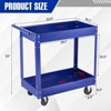 Heavy Duty 2 Tier Metal Utility Cart with 330 Lbs Capacity, Steel Rolling Tool Cart with 2 Shelves, Durable Tool Storage Organizer on Wheels - 3 of 4