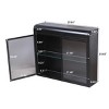 FURNIinspire Kitchen And Dining Cabinets 2 Door Wall Mounted Metal Storage Cabinet With Glass Doors, Shelf for Home, Black, 7.87"*27.55"*23.62" - 3 of 4