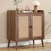 Rattan Sideboard Buffet Cabinet with Storage, Bar & Liquor Cabinet, Credenza Console for Dining Room, Living Room & Hallway - 3 of 4