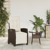vidaXL Reclining Patio Chair with Footrest Brown Poly Rattan - 3 of 4