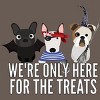 Women's Design By Humans Dog Halloween - We're Only Here For The Treats By PedigreePrints Racerback Tank Top - 2 of 3