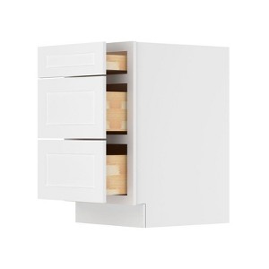 HOMLUX Easy-DIY 24 in D x 34.5 in H in Shaker White Ready to Assemble Drawer Base Kitchen Cabinet With 3-Drawers - 1 of 4