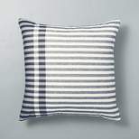 24"x24" Contrast Edge Stripe Oversized Throw Pillow Gray/Blue - Hearth & Hand™ with Magnolia