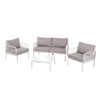 VisioGear Patio Seating Sets, 5-Piece Patio Seating Set with Square Coffee Table, Patio Sectional Furniture Set for Balcony, White, 30.5"*29.5"*31.75" - 3 of 4